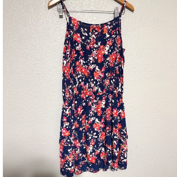 Ariat Floral Ruffle Summer Dress Womens Large Navy Blue Western Boho Rodeo - Picture 8 of 8
